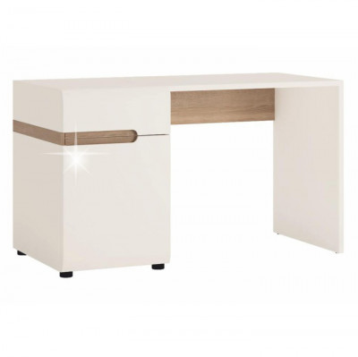TEMPO KONDELA Lynatet 80 pc stolík biela / dub sonoma truflový