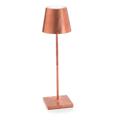 Ailati Stolná LED lampa Poldina s dekorom prenosná medená