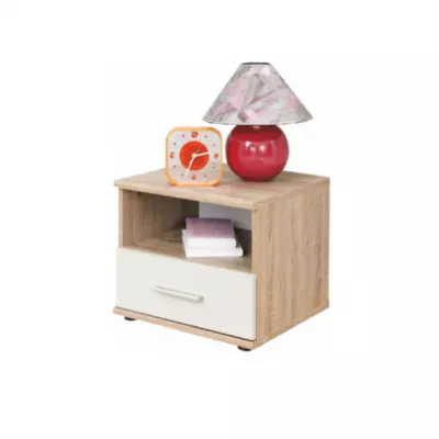 TEMPO KONDELA Emio Typ 5 nočný stolík dub sonoma / biela