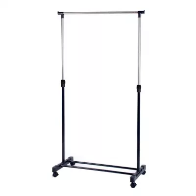 TEMPO KONDELA Dolfo pojazdný stojan na šaty nerezová / čierna