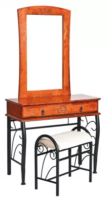 SIGNAL 1102 rustikálny toaletný stolík so zrkadlom čerešňa antická / čierna