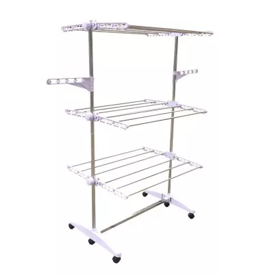 TEMPO KONDELA Denal sušiak na prádlo oceľ / svetlofialová