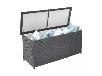 NABBI Scatola truhlica z umelého ratanu sivá