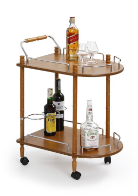 HALMAR Bar-4 servírovací stolík na kolieskach buk