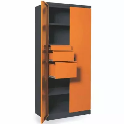 NABBI SN880/2S2 skriňa na náradie so zámkom grafit / oranžová