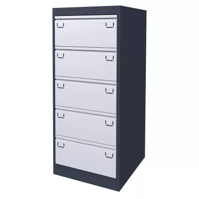 NABBI SK-A5/5/2 kovová kartotéková skriňa grafit / svetlosivá