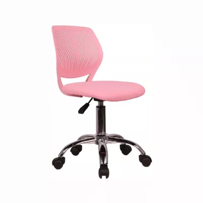 TEMPO KONDELA Selva detská stolička na kolieskach ružová / chróm