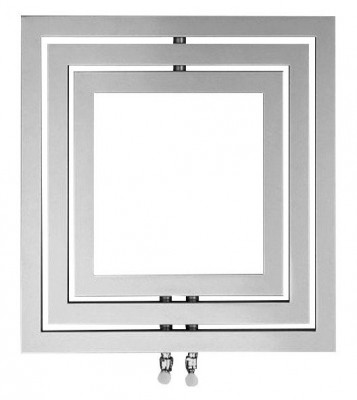 SAPHO - MONOPOLI otopné těleso 600x600mm, 312 W, stříbrná structural (PO606SS)