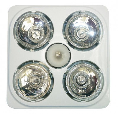 SAPHO - Stropní koupelnový infrazářič s osvětlením a ventilátorem, 1240 W, bílá (TC545)