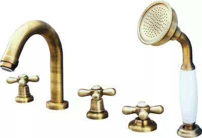 SLEZAK-RAV - Vodovodní baterie vanová MORAVA STARÁ MOSAZ, Barva: stará mosaz, Rozměr: 3/8'' (MK162.0PSM)