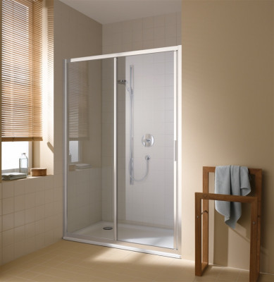 Kermi Posuvné dveře Cada XS G2R 12020 1170-1210/2000 stříbrná vys.lesk ESG čiré Clean 2-dílné posuvné dveře s pevným polem pevné pole vpravo (CCG2R12020VPK)