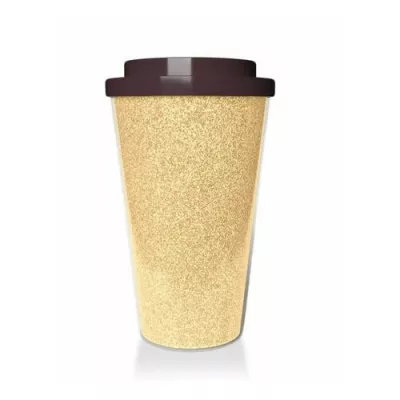 Banquet Hrnek cestovný dvojstenný GLITTERS 0,5 l, bronz