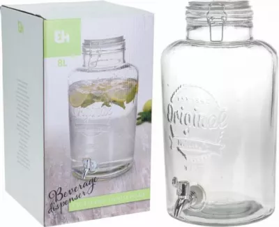 Nádoba s kohútikom 8L, sklo