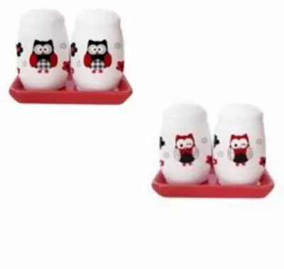 Solnička a korenička SOVY, keramická xxx