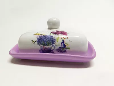 Dóza na maslo levanduľa