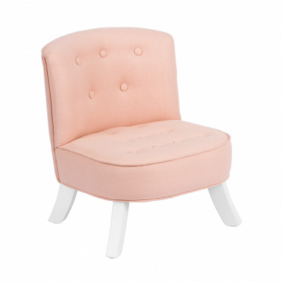 ArtSB Kresielko Eco Linen - Powder Pink Prevedenie: Kreslo s bielymi 17 cm nohami