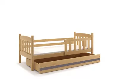 BMS Detská posteľ Kubuš 1 s úložným priestorom / borovica Farba: Borovica / sivá, Rozmer.: 160 x 80 cm