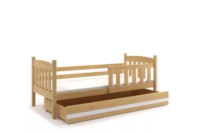 BMS Detská posteľ Kubuš 1 s úložným priestorom / borovica Farba: Borovica / biela, Rozmer.: 160 x 80 cm