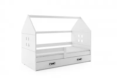 BMS Detská posteľ domček DOMI biela so zásuvkou Farba: Biela / biela