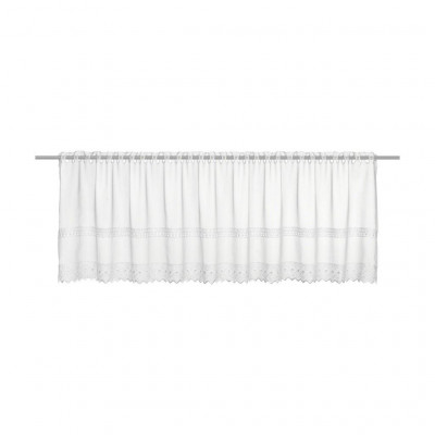 krátka Záclona Pia, 150/47 Cm, Biela