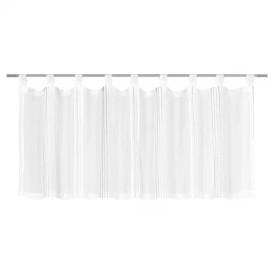 krátka Záclona Louis, 50/145 Cm, Biela, sivá